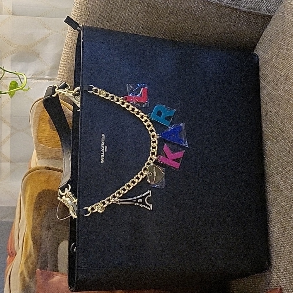 Gorgeous Black Karl Tote Bag ๐SOLD - Picture 1 of 11